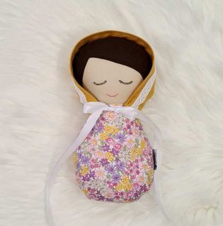 Cuddle Baby Doll - Mustard Bonnet