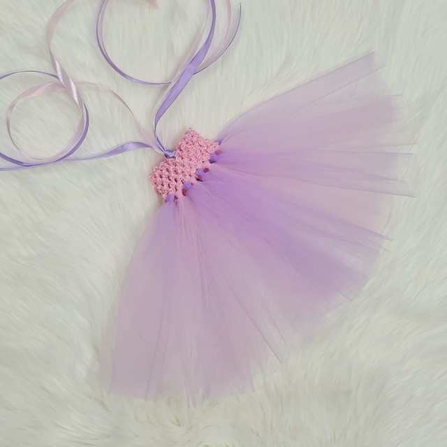 Dolls Tutu Dress - Pale Pink and Purple
