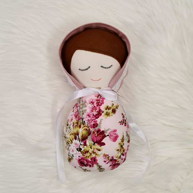 Cuddle Baby Doll - Dusky Pink Bonnet